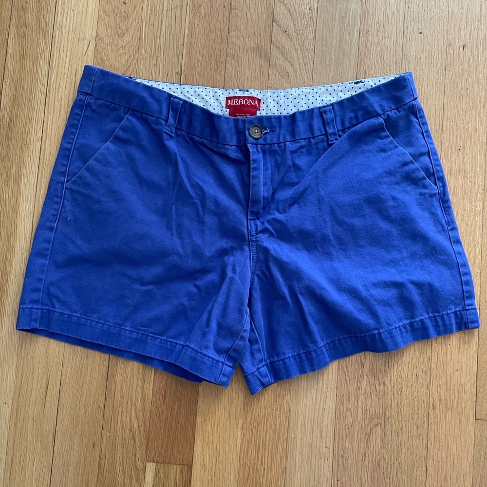 Super cute chino shorts in a blueish purple color in size 12 by Merona